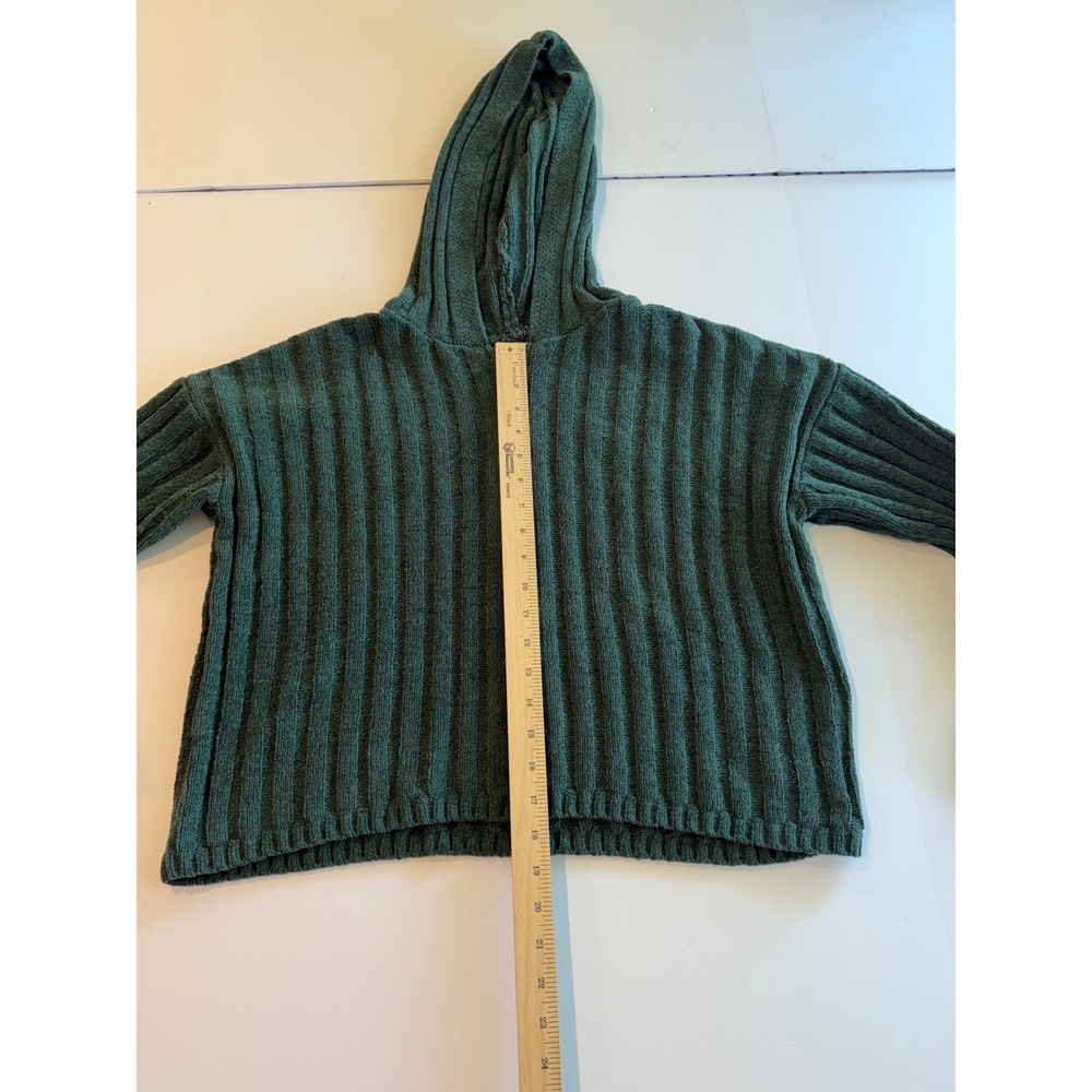 Pink Republic Womens Forest Green Ribbed Quarter Zip Hooded Sweater Size M - Picture 4 of 7